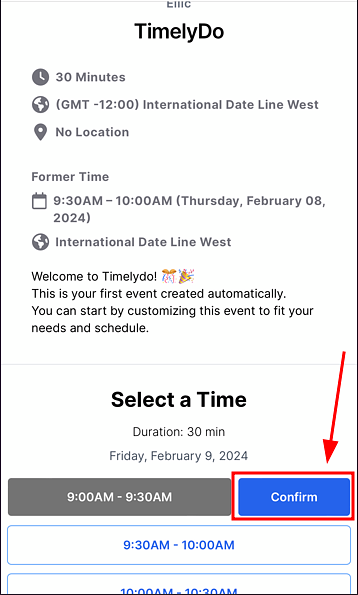 reschedule booking by attendee on timelydo