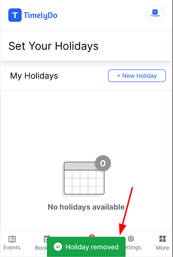 add holidays on timelydo