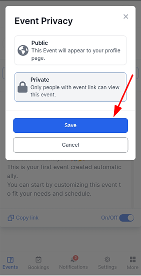 create private events