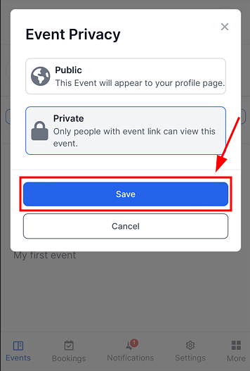 create public event