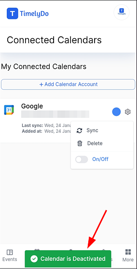 delete connect calendar
